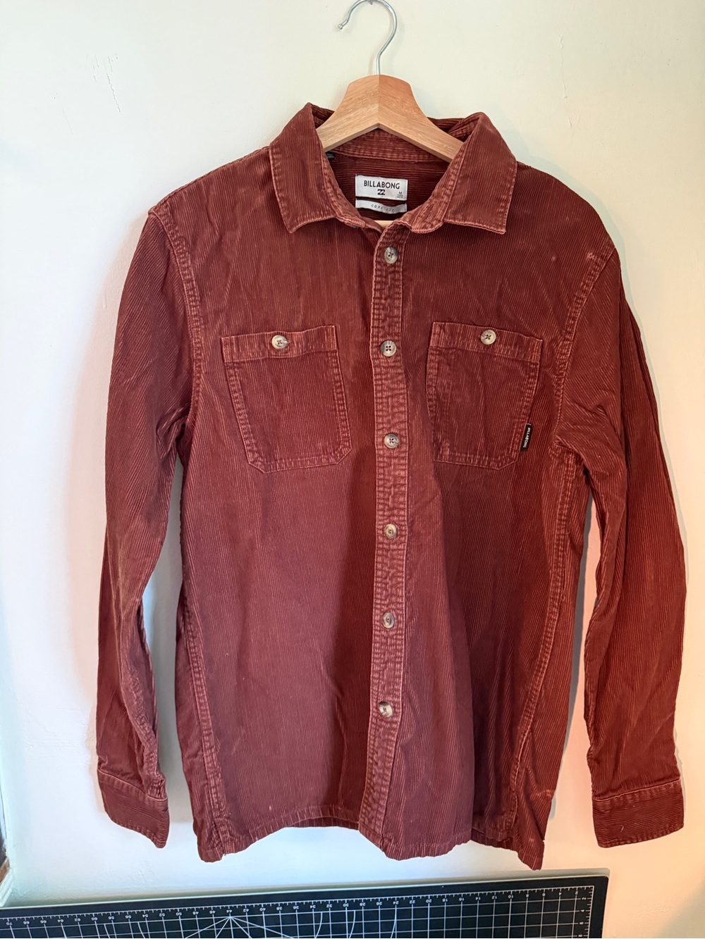 Billabong Corduroy Shirt Jacket in Rust